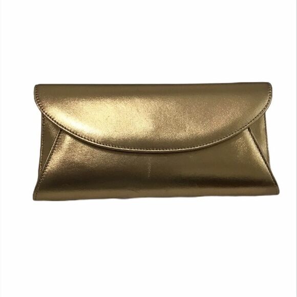 LK BENNET CU FLO Clutch Shoulder Bag Gold Metallic *New With Defects - Picture 1 of 8